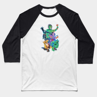 Airgam Comic Superheros (Bad Guys) Baseball T-Shirt